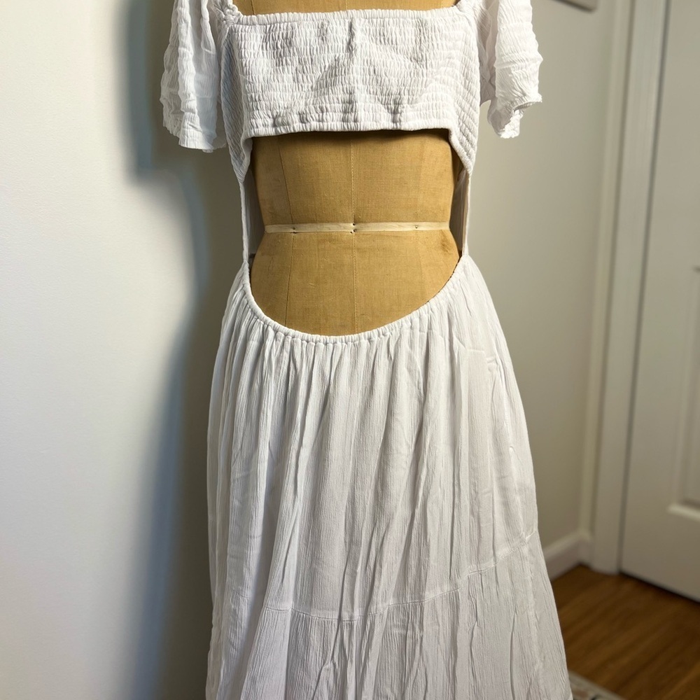 Hollister women’s xl summer long white dress short sleeve - Picture 4 of 7